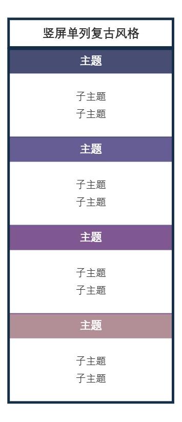 竖屏单列复古风格