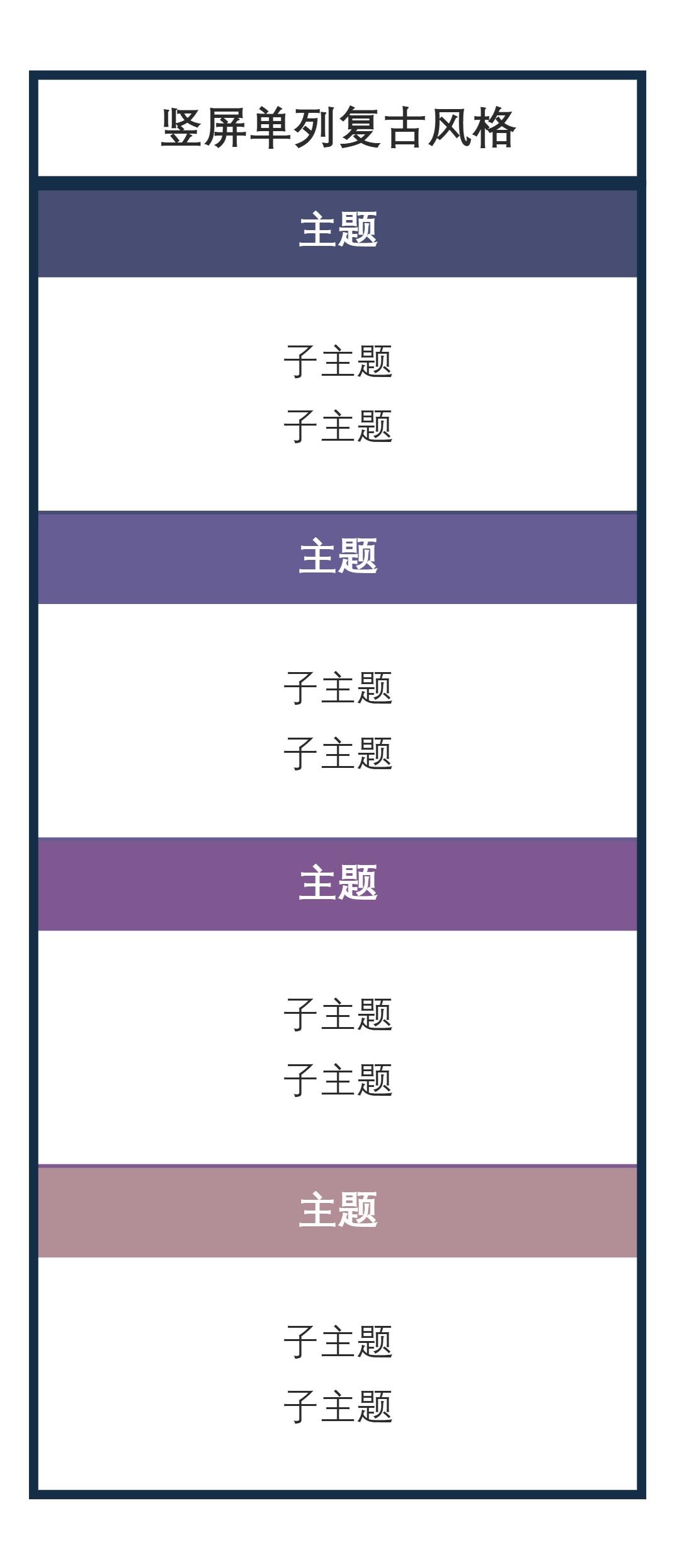 竖屏单列复古风格