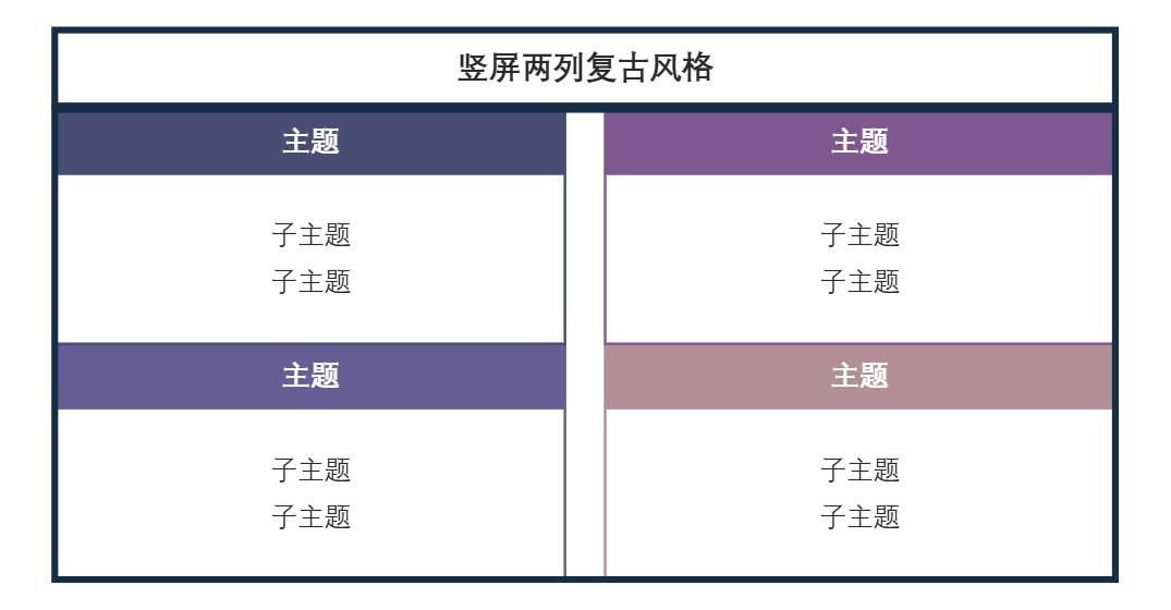 竖屏两列复古风格