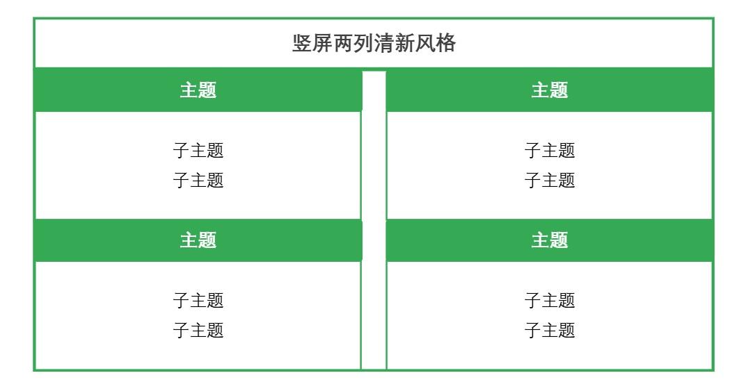 竖屏两列清新风格