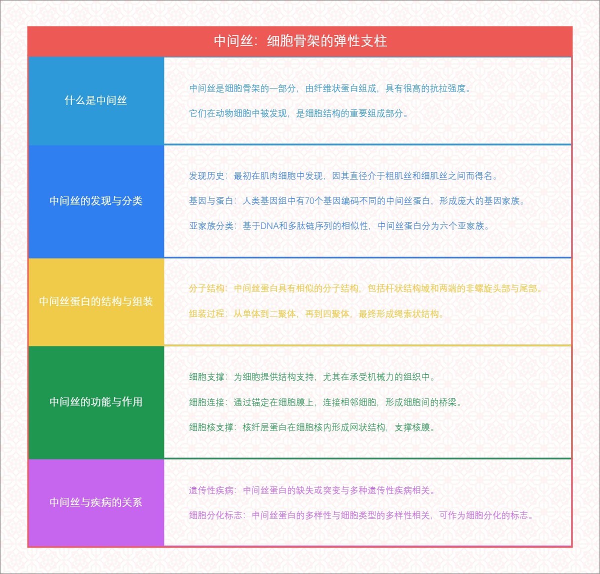 中间丝：细胞骨架的弹性支柱