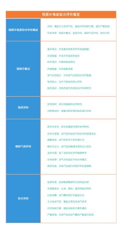 预探井地质综合评价概览