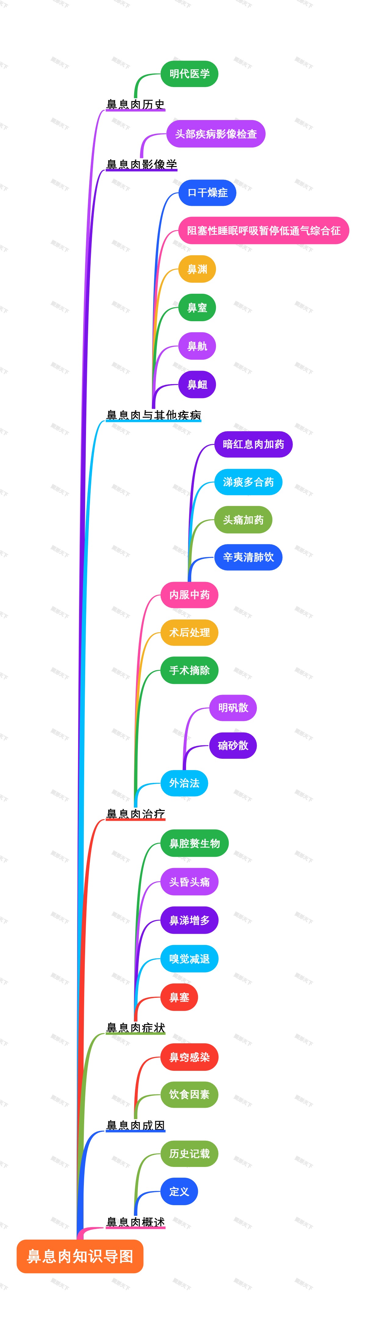 鼻息肉知识导图
