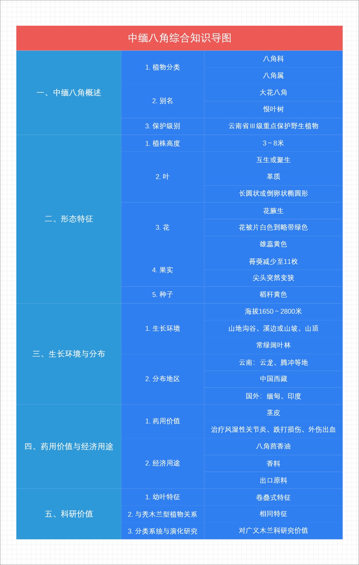 中缅八角综合知识导图