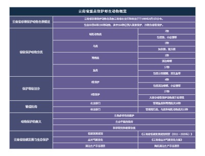 云南省重点保护野生动物概览